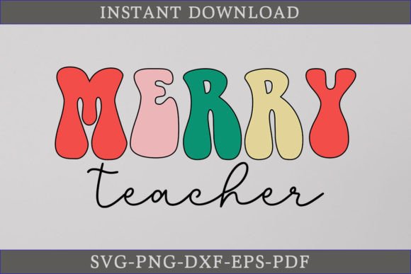 Merry Teacher Retro Christmas SVG Shirt