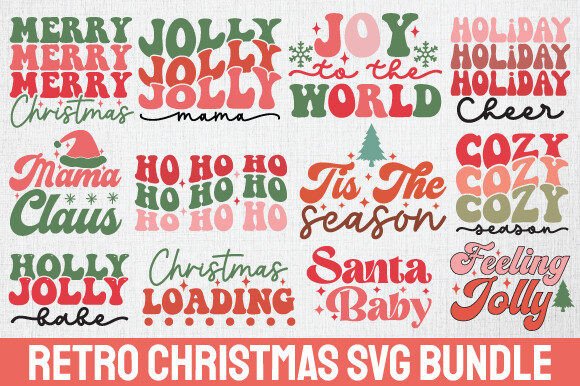 Retro Christmas Svg Design Bundle